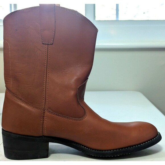 Vintage 80\'s Technics Western Boots Men\'s 12D Cognac 10\